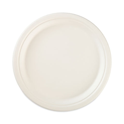 Ecosave Tableware, Plate, Bagasse, 6.75" Dia, White, 30-pack, 12 Packs-carton