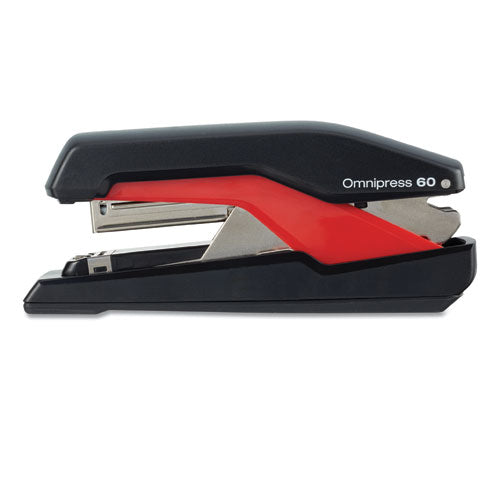 Omnipress So60 Heavy-duty Full Strip Stapler, 60-sheet Capacity, Black-red