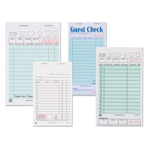 Guest Check Book, Two-part Carbon, 3.5 X 6.7, 1-page, 50-book, 50 Books-carton