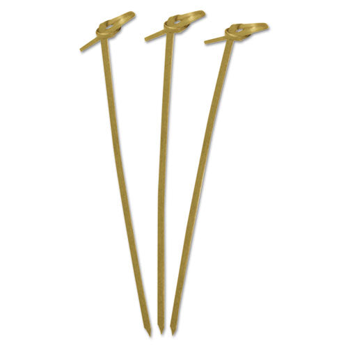 Knotted Bamboo Pick, Olive Green, 4", 1000-carton
