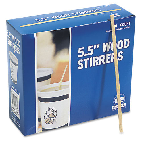 Wood Coffee Stirrers, 5 1-2" Long, Woodgrain, 10000 Stirrers-carton