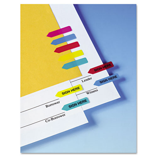 Mini Arrow Page Flags, "sign Here", Blue-mint-red-yellow, 126 Flags-pack