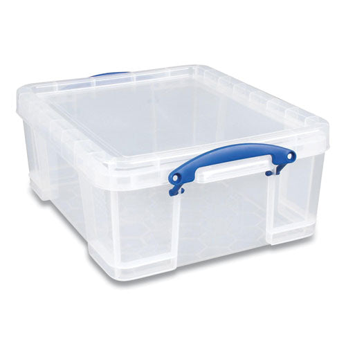 Snap-lid Storage Bin, 4.49 Gal, 11" X 18" X 4", Clear-blue, 4-pack