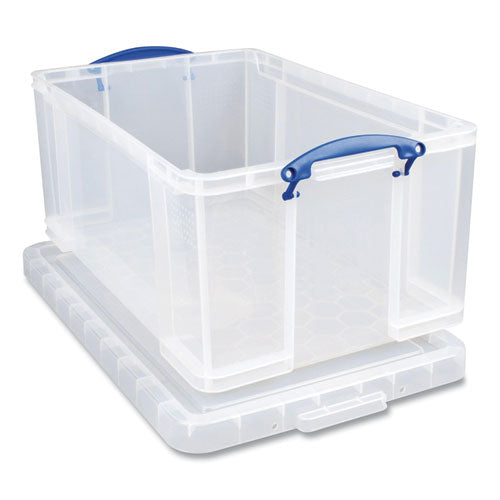 Snap-lid Storage Bin, 16.9 Gal, 17.31" X 28" X 12.25", Clear-blue
