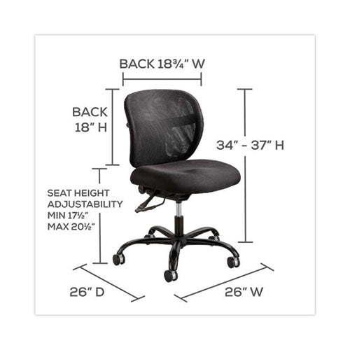 Vue Intensive-use Mesh Task Chair, Supports Up To 500 Lb, 18.5" To 21" Seat Height, Black Vinyl Seat-back, Black Base