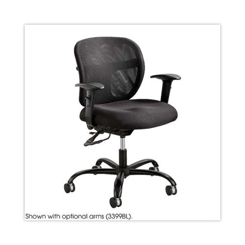 Vue Intensive-use Mesh Task Chair, Supports Up To 500 Lb, 18.5" To 21" Seat Height, Black Vinyl Seat-back, Black Base