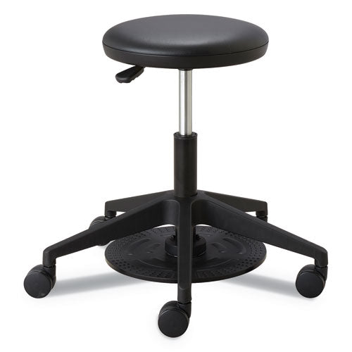 Lab Stool, Backless, Supports Up To 250 Lb, 19.25" To 24.25" Seat Height, Black