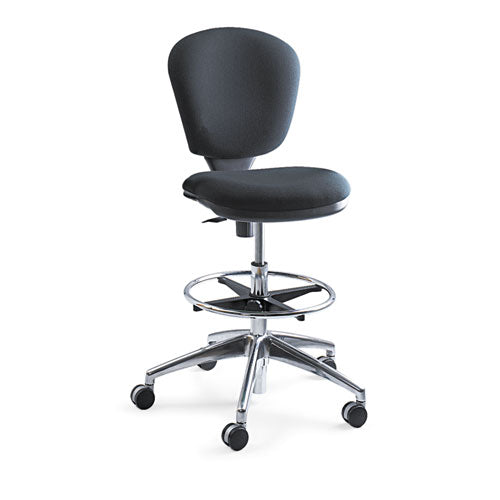 Metro Collection Extended-height Chair, Supports Up To 250 Lb, 23" To 33" Seat Height, Black Seat-back, Chrome Base