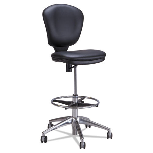 Metro Collection Extended-height Chair, Supports Up To 250 Lb, 23" To 33" Seat Height, Black Seat-back, Chrome Base
