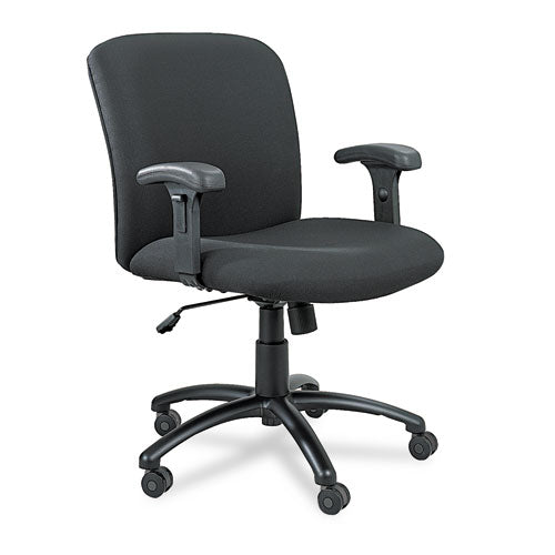 Uber Big-tall Series Mid Back Chair, Fabric, Supports Up To 500 Lb, 18.5" To 22.5" Seat Height, Black