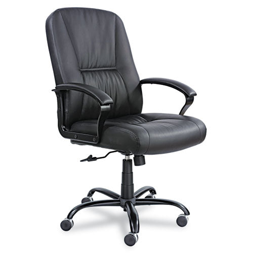 Serenity Big-tall High Back Leather Chair, Supports Up To 500 Lb, 19.5" To 22.5" Seat Height, Black