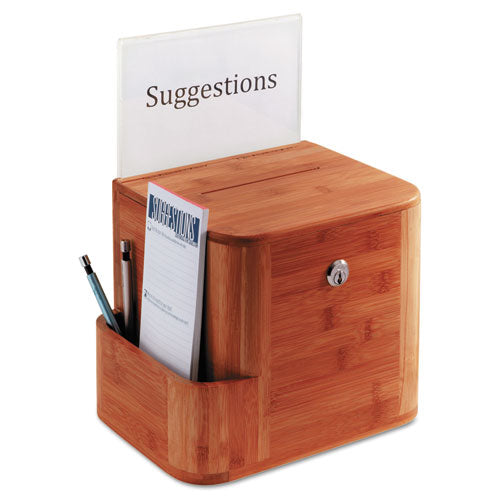 Bamboo Suggestion Boxes, 10 X 8 X 14, Natural