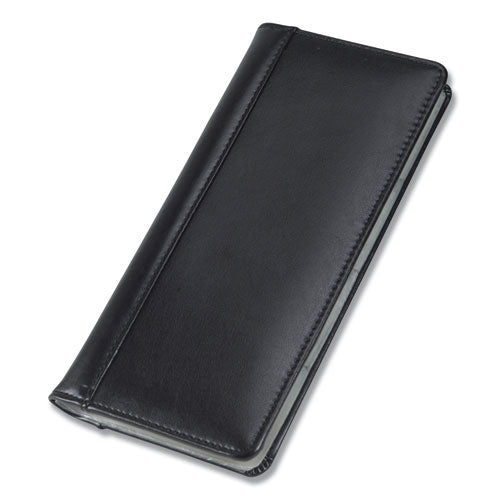 Regal Leather Business Card File, Holds 96 2 X 3.5 Cards, 4.75 X 10, Black