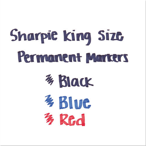 King Size Permanent Marker, Broad Chisel Tip, Blue, Dozen