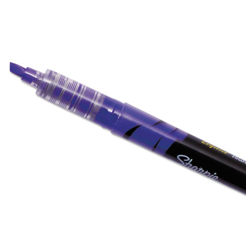 Liquid Pen Style Highlighters, Fluorescent Purple Ink, Chisel Tip, Purple-black-clear Barrel, Dozen