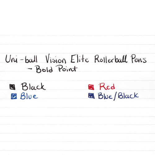 Vision Elite Designer Series Roller Ball Pen, Stick, Bold 0.8 Mm, Black Ink, Assorted Barrel Colors, 4-pack