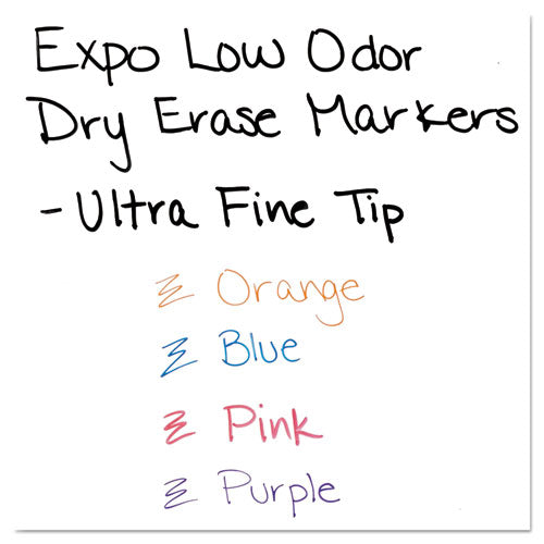 Low-odor Dry-erase Marker, Extra-fine Needle Tip, Assorted Colors, 4-set