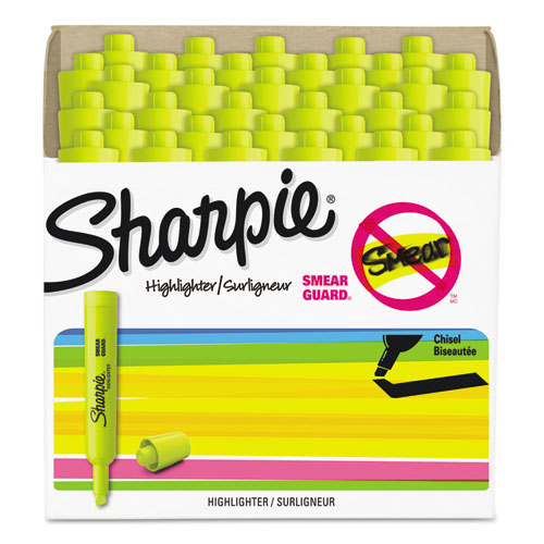 Tank Style Highlighter Value Pack, Fluorescent Yellow Ink, Chisel Tip, Yellow Barrel, 36-box