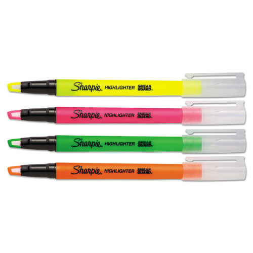 Clearview Pen-style Highlighter, Assorted Ink Colors, Chisel Tip, Assorted Barrel Colors, 3-pack