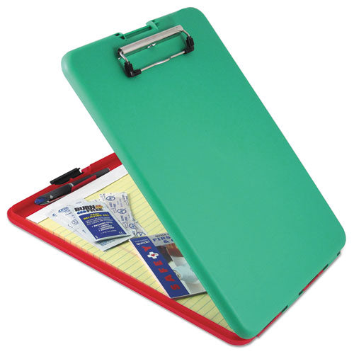 Slimmate Show2know Safety Organizer, 0.5" Clip Capacity, Holds 8.5 X 11 Sheets, Red-green