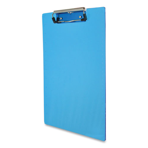 Acrylic Clipboard, 0.5" Capacity, Holds 8.5 , Transparent Blue