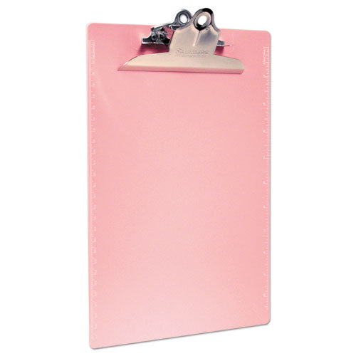 Recycled Plastic Clipboard With Ruler Edge, 1" Clip Cap, 8.5 X 11 Sheets, Pink