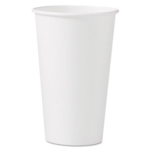 Polycoated Hot Paper Cups, 16 Oz, White, 50 Sleeve, 20 Sleeves-carton
