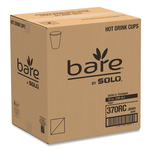 Bare By Solo Eco-forward Recycled Content Pcf Paper Hot Cups, 10 Oz, Green-white-beige, 1,000-carton