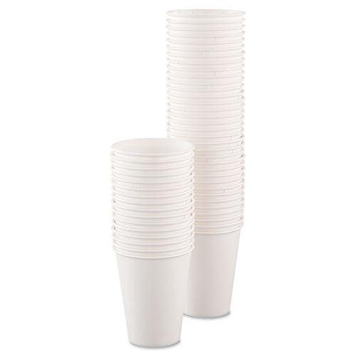 Single-sided Poly Paper Hot Cups, 8 Oz, White, 50-bag, 20 Bags-carton
