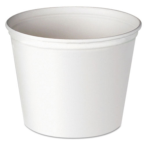 Double Wrapped Paper Bucket, Unwaxed, 53 Oz, White, 50-pack, 6 Packs-carton