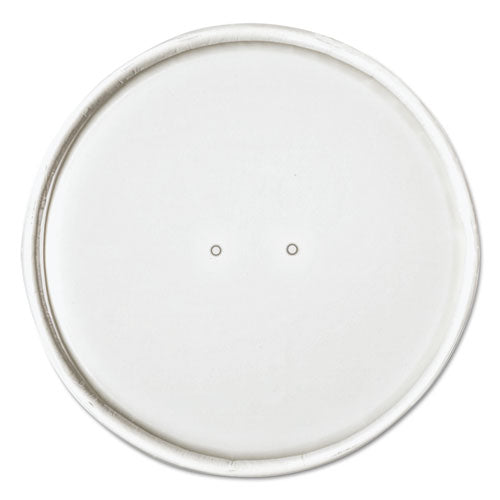 Paper Lids For 16 Oz Food Containers, Vented, 3.9" Diameter X 0.9"h, White, 25-bag, 20 Bags-carton