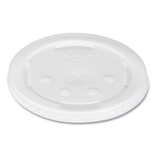 Polystyrene Plastic Flat Straw-slot Cold Cup Lids, Fits 28 Oz Cups, Translucent, 960-carton