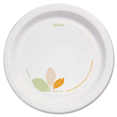 Bare Paper Eco-forward Dinnerware, Plate, 8.5" Dia, Green-tan, 125-pack, 2 Packs-carton