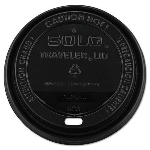 Traveler Cappuccino Style Dome Lid, Fits 10 Oz To 24 Oz Cups, Black, 100-sleeve, 10 Sleeves-carton
