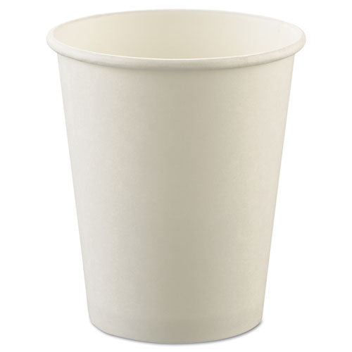 Uncoated Paper Cups, Hot Drink, 8 Oz, White, 1,000-carton