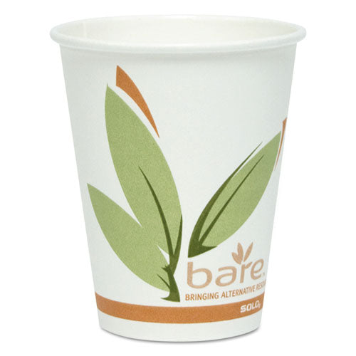 Bare By Solo Eco-forward Recycled Content Pcf Wrapped Hot Cups, 10 Oz, Green-white-beige, Individually Wrapped, 480-carton