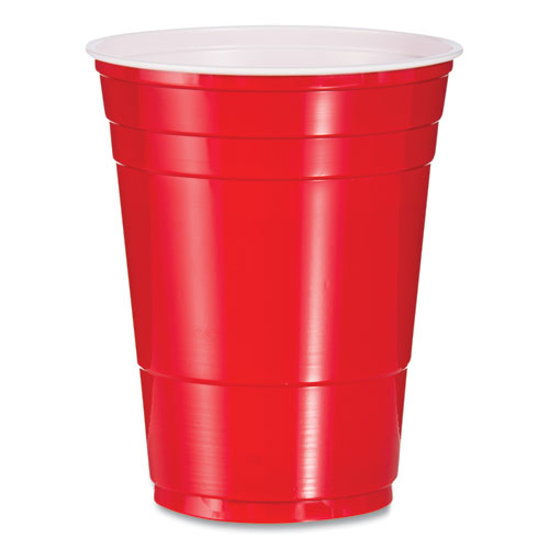 Solo Party Plastic Cold Drink Cups, 16 Oz, Red, 288-carton