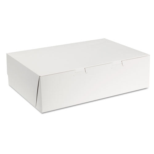 Tuck-top Bakery Boxes, 14 X 10 X 4, White, 100-carton