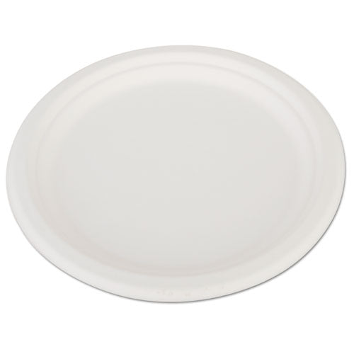 Champware Heavyweight Bagasse Dinnerware, Plate, 10" Dia, White, 500-carton