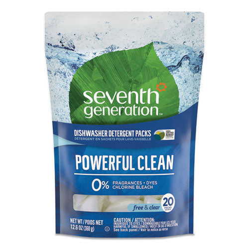 Natural Dishwasher Detergent Concentrated Packs, 20-pack, 12 Packs-carton