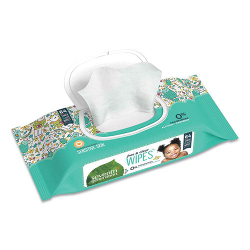 Free And Clear Baby Wipes, Unscented, White, 64-pack, 12 Packs-carton