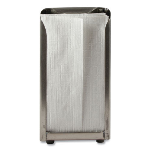 Tabletop Napkin Dispenser, Tall Fold, 3 3-4 X 4 X 7 1-2, Capacity: 150, Chrome