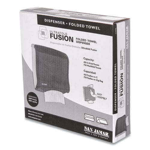 Ultrafold Fusion C-fold And Multifold Towel Dispenser, 11.5 X 5.5 X 11.5, Black