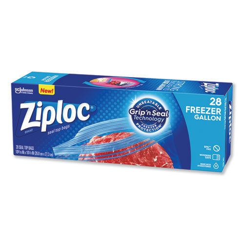 Zipper Freezer Bags, 1 Gal, 2.7 Mil, 9.6" X 12.1", Clear, 28-box