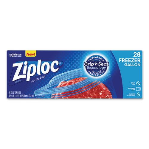 Zipper Freezer Bags, 1 Gal, 2.7 Mil, 9.6" X 12.1", Clear, 28-box