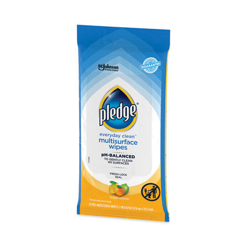 Multi-surface Cleaner Wet Wipes, Cloth, 7 X 10, Fresh Citrus, 25-pack, 12-carton