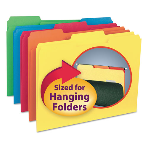 Interior File Folders, 1-3-cut Tabs, Letter Size, Assorted, 100-box