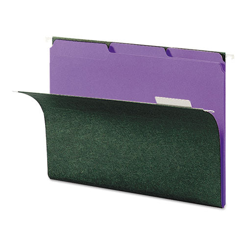 Interior File Folders, 1-3-cut Tabs, Letter Size, Purple, 100-box