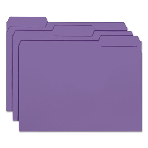 Interior File Folders, 1-3-cut Tabs, Letter Size, Purple, 100-box