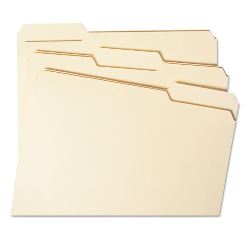 Watershed Top Tab File Folders, 1-3-cut Tabs: Assorted, Letter Size, 0.75" Expansion, Manila, 100-box